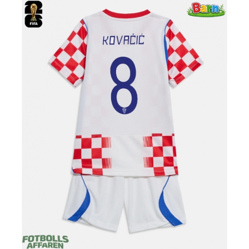 Kroatien Mateo Kovacic #8 Hemmaställ Barn VM 2026 Kortärmad (+ Korta byxor)